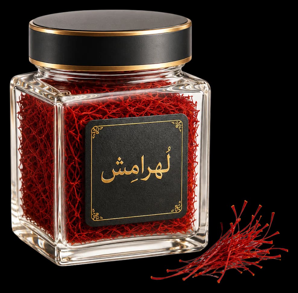 شیشه لوکس زعفران سوپر نگین لُهرامِش